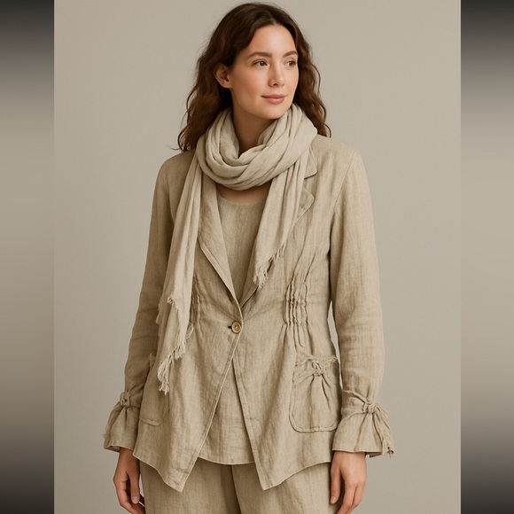 Vintage Linda Lundstrom Linen Lagenlook Jacket 8 - Picture 1 of 9